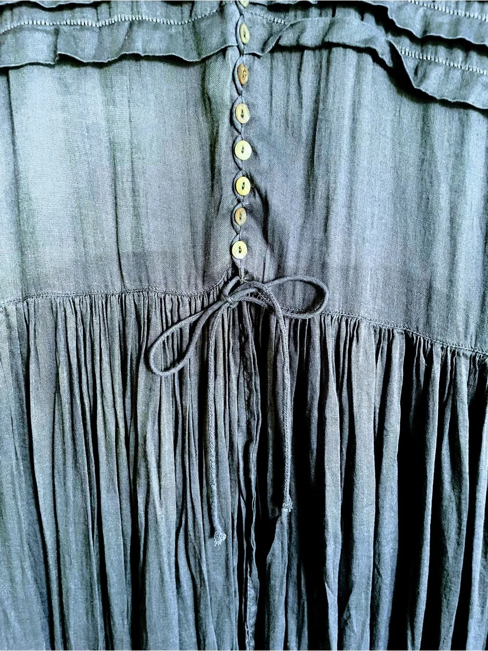 Free People Navy Blue Sheer Maxi Dress